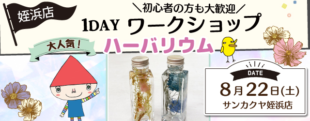 【サンカクヤ姪浜店】1DAYワークショップ 「ハーバリウム」