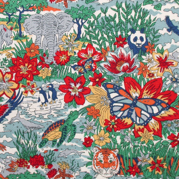 リバティプリント 生地 11号帆布 Harry James Jungle 3630160-10A