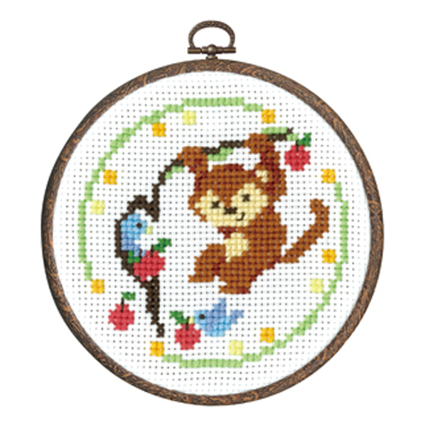 クロスステッチ サルのごあいさつ No 74 手芸用品 生地の通販 トライ アム サンカクヤ