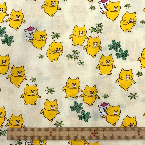 生地 キャラクター22 シーチング ノラネコぐんだん ノラネコさんぽ Ngfs 08aうすきいろ 手芸用品 生地の通販 トライ アム サンカクヤ
