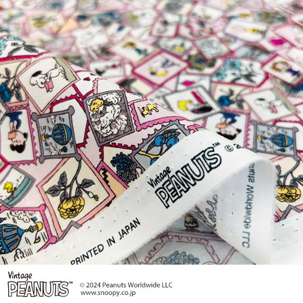 生地 リバティ・ファブリックス PEANUTS(TM)スヌーピー Stamp